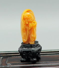 藏品64 中国工艺美术大师林发述雕黄金黄田黄弥勒摆件